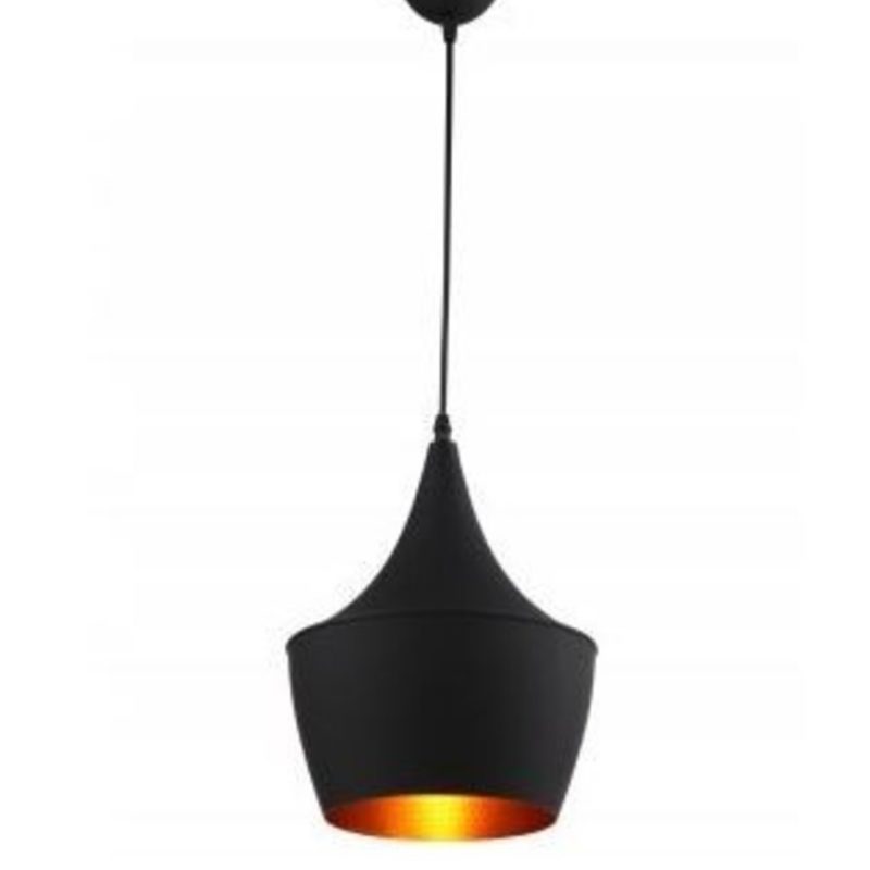 PENDENTE BEAT PRETO COM DOURADO EM ALUMÍNIO